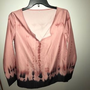 THINK LONG SLEEVE SATIN BLOUSE